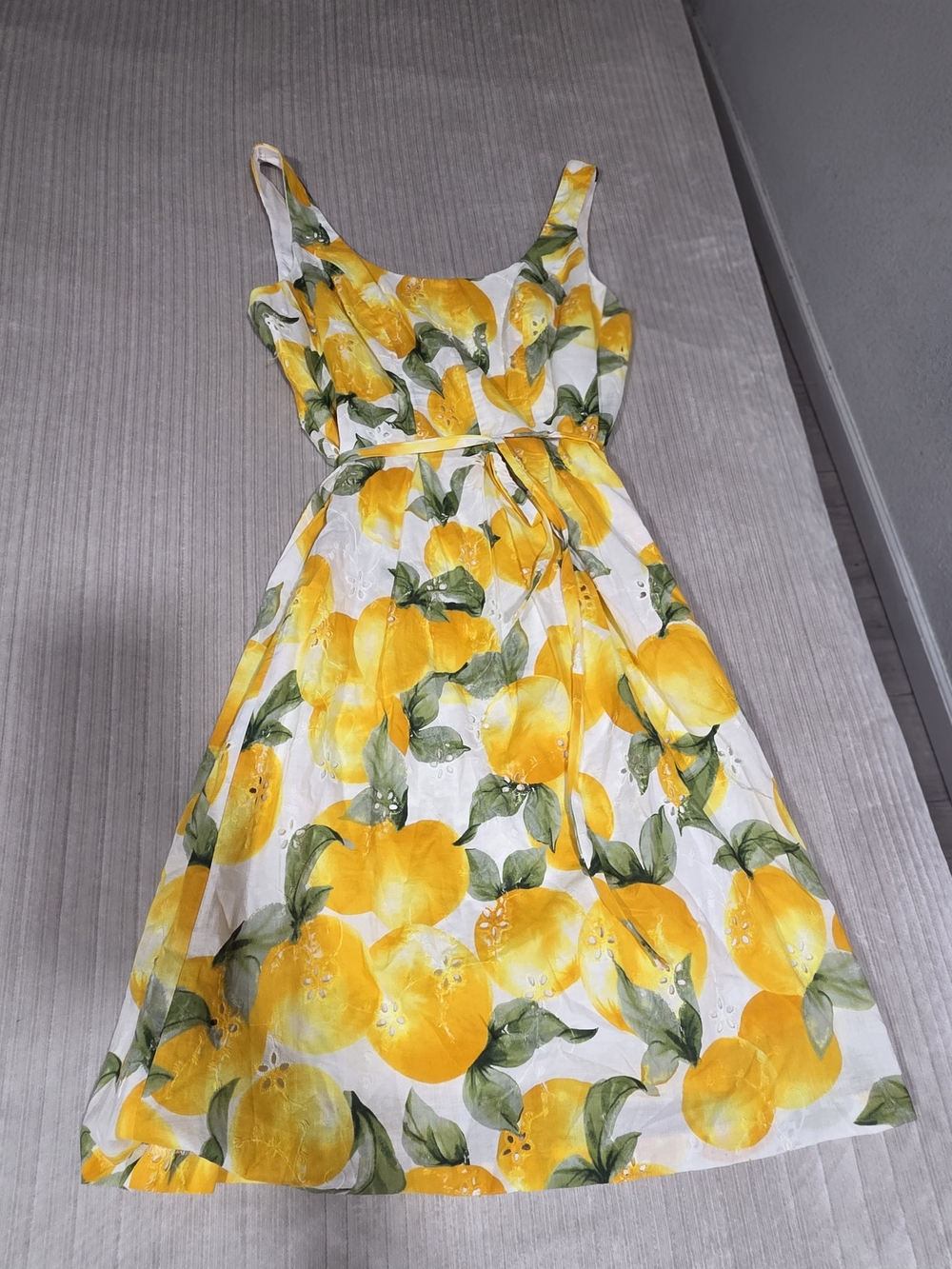Anne Klein Yellow & Green Lemon-Print Sundress
